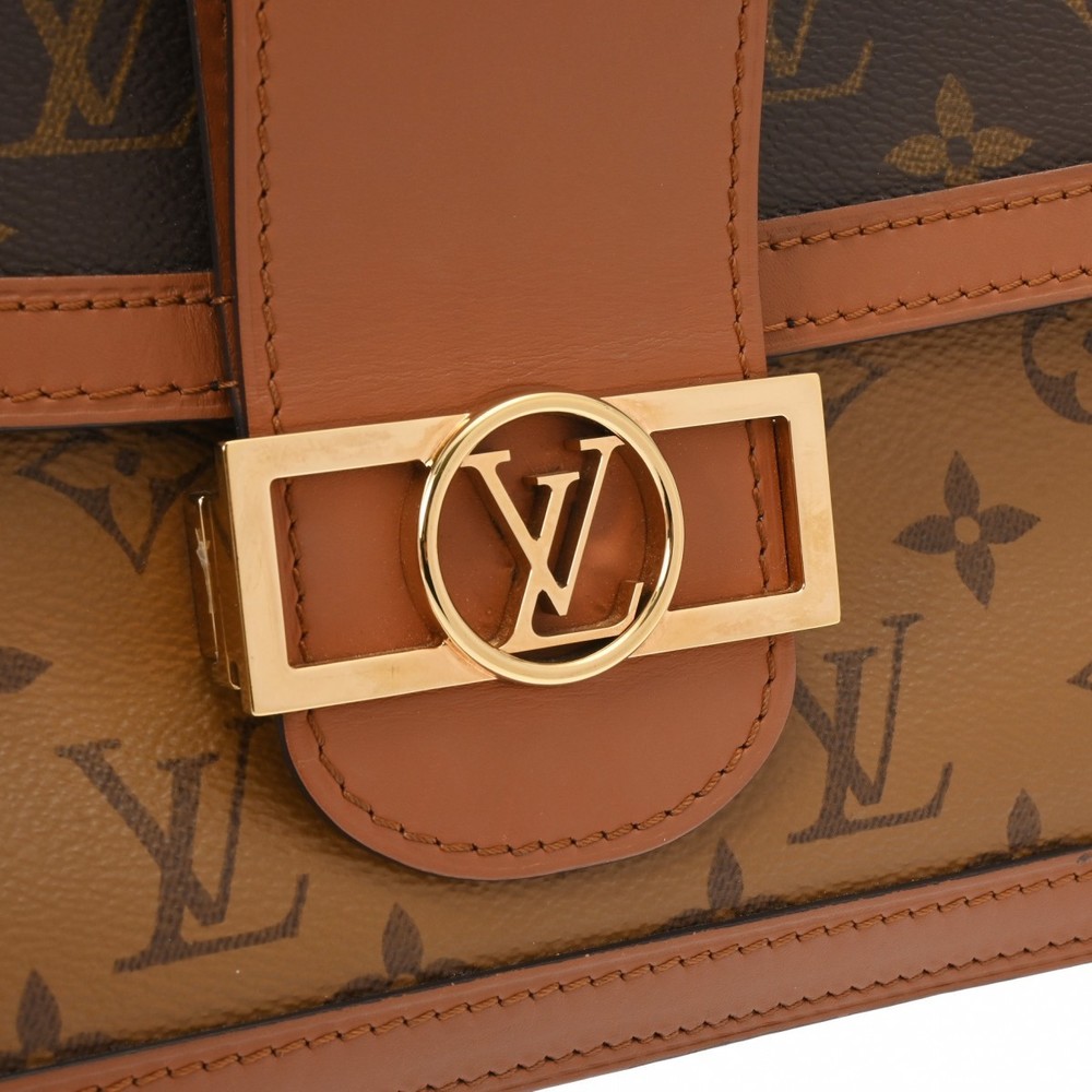 Louis Vuitton Reverse Dauphine MM Brown Shoulder Bag Back - Picture 10 of 15